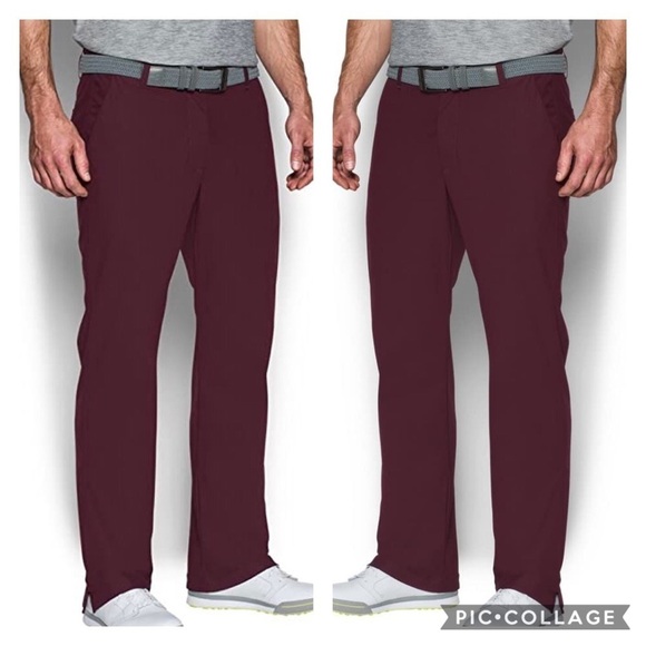 Under Armour Other - Under Armour Ua Golf Threadborne Maroon Polyester Pants Sz 32x34